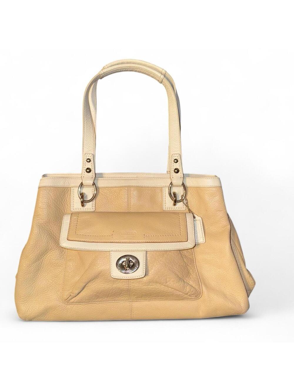 Tan Cream Coach Purse